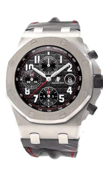 Audemars Piguet Royal Oak Offshore Vampire Black Dial Black Alligator Leather Men's Watch 26470ST.OO.A101CR.01